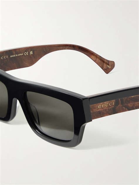 gucci rectangular-frame acetate sunglasses